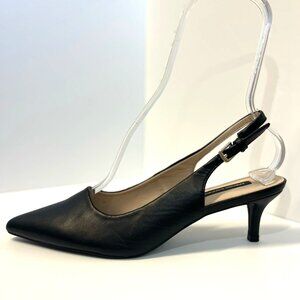 French Connection Quinn Women's Black Kitten Heel Slingback Pumps Size 9